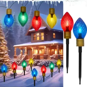 O-c-4-0.6-a34 Romasaty Lr-i/o-c-4-0.6-a34 Jumbo C9 Christmas Pathway Lights 7ft 7.5in Led Diamond Colorfu