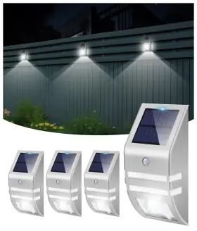 Ca0607pir-4-fa Roopure Solar Fence Lights Outdoor Waterproof Motion Sensor Deck Powere