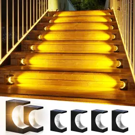 Moon-01 Roshwey Solar Lights 6 Pack Outdoor And Patio Deck Front Door Light -