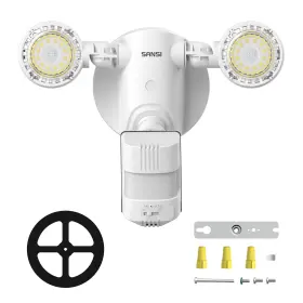 01-04-001-012502 Sansi Outdoor Security Light Led Motion Sensor Waterproof 72ft Wall 5000k