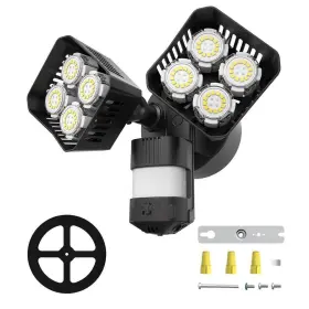 01-04-001-015403 Sansi 7000 Lumen 180 Black With Motion Dusk To Dawn Integrated Led Flood Light