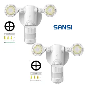 01-04-012501 Sansi 2pack Led Motion Sensor 3000lm Security Light 25w Outdoor Floodlight Safety Lamp