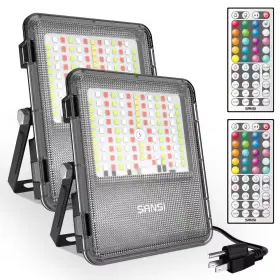 01-06-001-041618 Sansi 1600-watt 17 600 Lumens Rgbw 120-degree Plug In Panel Flood Light 2-pack