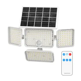 812151 Sansi 12w Led Solar Security Light Outdoor Motion Sensor 4 Heads 301leds With Remote