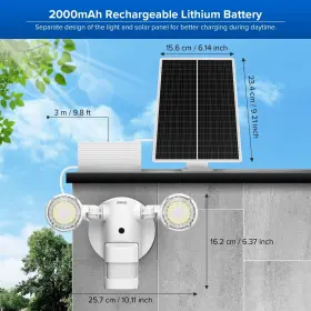 C21af003 Sansi 500lm Solar Security Light Outdoor 2head Led Motion Sensor Waterproof Lamp