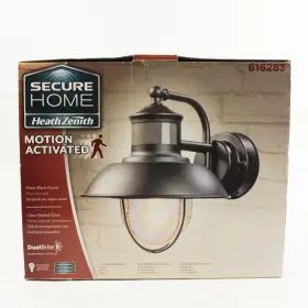 616283 Secure Home Motion Activated Black Porch Light Model - Open Box