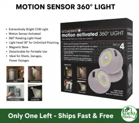C3604pkint Securebrite Motion Activated 360 Led Lights Set Of 4 Bright Wireless Cob Lamps