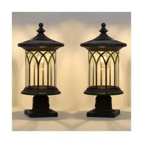 K235spl10-2 Seovix Solar Post Lights 2 Pack Dusk To Dawn Lamp Light Fixture E26 Base