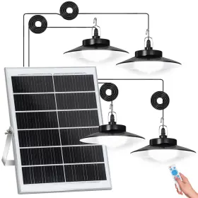 Serbasic-sp4w5m-ip65 Serbasic Solar Pendant Lights Outdoor 4 Heads Shed Light Dimmable With Motion Se