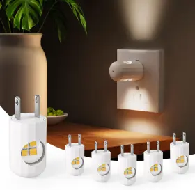 Seten 2700k-mini 6 Pack Mini Led Night Light Plug In Wall - Dusk To Dawn Auto On/off 2700k Warm