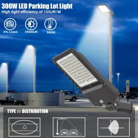 300w Seuron 695639600945 3pack Led Parking Lot Lights With Dusk To Dawn Slip Fitter 39000lm 5000k