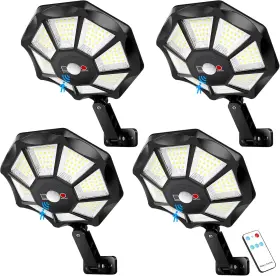 Lg92222s-4 Sheetea Solar Flood Lights Outdoor 4-pack Black 30000 Lumen 3e 2 Watts 672 Led
