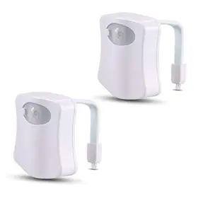 Shelly & Bill 736927939207 2 Pack Color Changing Toilet Night Light - Motion Sensor Led Uv