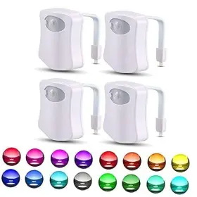 Shelly & Bill 736927983811 4 Pack Color Changing Toliet Night Light Motion Sensor Led Pcs 16