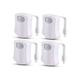 Shelly & Bill 736927983835 4 Pack Color Changing Toilet Night Light Motion Sensor Led