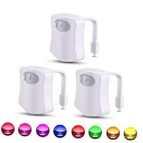 Shelly & Bill 782670368252 3 Pack Color Changing Toliet Night Light Motion Sensor Led Toilet