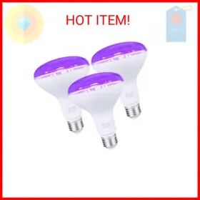 Fr-znjs-0317-031 Shpoda Shgpoda 3 Pack 15w Led Black Light Bulbs Br30 E26 Blacklight Bulb 385-400nm