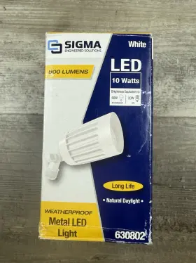 630802 Sigma Engineered Solutions Led Flood Light 10w 800 Lumens White Weatherproof