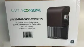 25-mwp-30 Simply Conserve 810136029413 3000-lumen Adj. Watt Led Wall Pack L15/25-mwp-30/50-120/277-pc