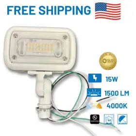 4kw-v01 Slg Lighting 4kw-v01. 15w Led Outdoor Flood Light 1500 Lm 4000k Knuckle White Landscape Sign Security