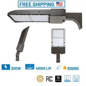 Sg-v01 Slg Lighting 300w Area Light 41000lm 3000k Silver Gray Parking Lot Street Security Outdoor T3