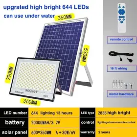 1430b2-b Solar 800w Led Flood Light Ip67 Dusk To Dawn 20ah Battery 20w Panel