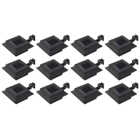 Solar Lamp Set 719883695969 Of 12 Black Plastic And Metal Compact