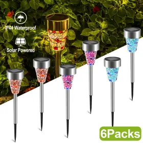 Gpct473 Solarek 6x Outdoor Stainless Steel Solar Led Light Garden Landscape Lamp Mosaic Us