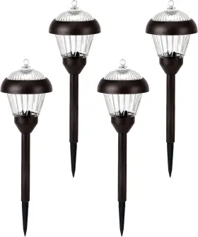 Solpex 603935008600 4 Pack High Lumen Solar Pathway Lights Metal 5.5 18.9inch Bronze