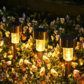 6981 Solpex 12 Pack Solar Outdoor Lights Pathway Stainless Warm White