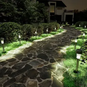 6984 Solpex 16 Pack Solar Outdoor Lights Pathway Stainless Cold White