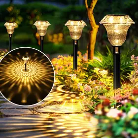 9018 Solpex Solar Pathway Lights Garden Decor For Yard 6 Pack Warm White