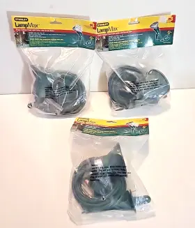 51260 Stanley Lot Of 3 Lampmax Single Outdoor Flood Light Holder With Ground Stake Nip
