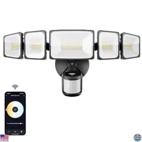 B0dl5xyrv7 Stanley 55w Smart Led Security Light 5 Heads Motion Sensor 5500lm Wifi Ip65 Black