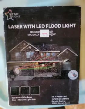 Cfp-180m9f-l Star Bright Led Laser Flood Light Multicolor Remote Control Ground Stake