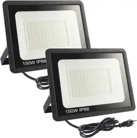 Starfishhome 313018460415 2pack 150w Led Flood Light Outdoor 15500lm Work With Us Plug 6000k Day