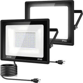 Starfishhome 711181376982 2 Pack-250w Led Flood Light Outdoor 30000lm Work With Us Plug 6000k Da