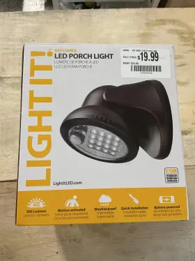 20031-101 Stus Home Improvement Outlet Light It 600 Lumen Motion Activated Battery Powered Led Porch Security