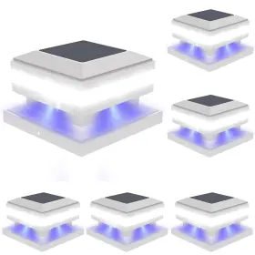 Sumaote-6p-spl Sumaote 6 Pack Solar Post Cap Lights 52 Led Powered Fence Deck Li