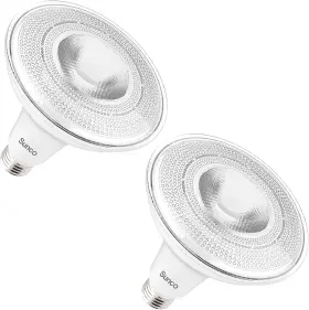 Sunco Lighting 313034570556 Outdoor Led Flood Light Waterproof Par38 Bulb 15w 3000k Warm White 2 Pack