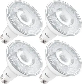 Sunco Lighting 445017535528 4 Pack Dusk To Dawn Light Bulbs Flood Outdoor Par30 Led Photocell