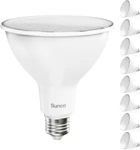 Sunco Lighting 445057358385 8 Pack Par38 Led Flood Light Outdoor Bulb Waterproof Bright Dimm