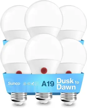 Sunco Lighting A19 D2d-9w-3k-6pk 6 Pack 9w Dusk-to-dawn Led Outdoor Bulbs 3000k Warm White Auto Sensor
