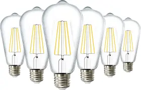 St64 Sunco Lighting D2d-7w-3k-6pk 6 Pack Dusk To Dawn Led Outdoor Lights Bulb Edison Style Automatic L