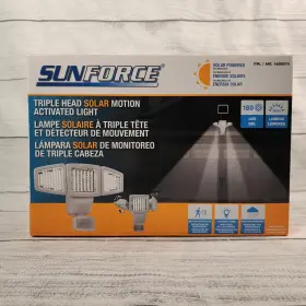 1600074 Sunforce Triple Head Solar Motion Activated Light 180 Led 1500 Lumens