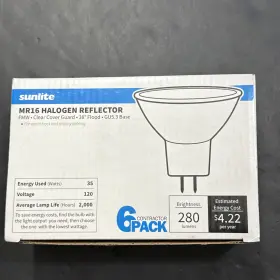 40712-su Sunlite Mr16 Halogen Reflector Flood Lights 280 Lumens New Contractor Box Of 4
