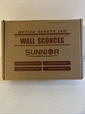Sunnior 313019452457 Wall Lamp Aluminum Led Motion Sensor Sconce Battery Powered