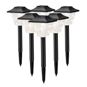 S11156-1 Sunwind Solar Powered Outdoor Pathway Lights 4 Pack Waterproof Led Black