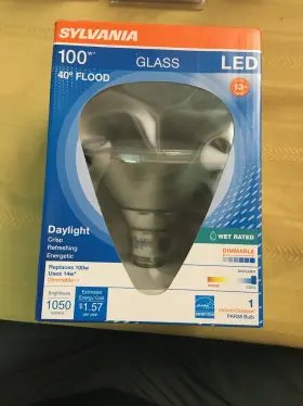 100w Sylvania 046135749483 Dimmable Led 40degree Flood Light Wet Rated Par38 Uses 14w