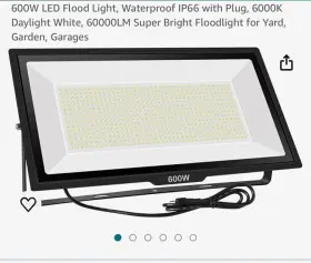 Psb600 Szpiostar 600w Outdoor Led Flood Light 60000lm Super Bright 6000k Daylight White M217